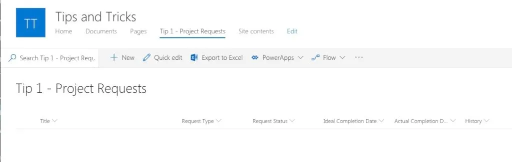 Modern List View Allows for Quick and Easy Column Creation