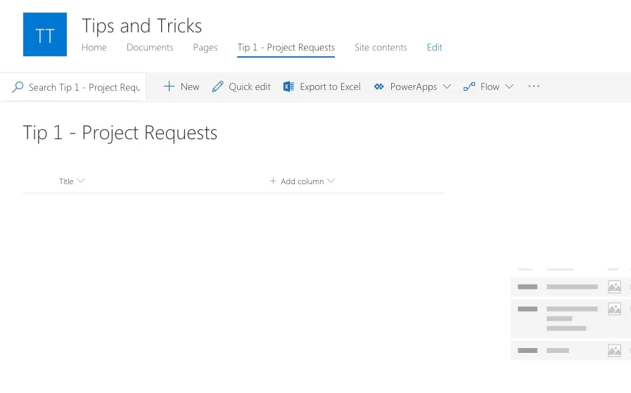 Newly Provisioned SharePoint List with No Fields Yet